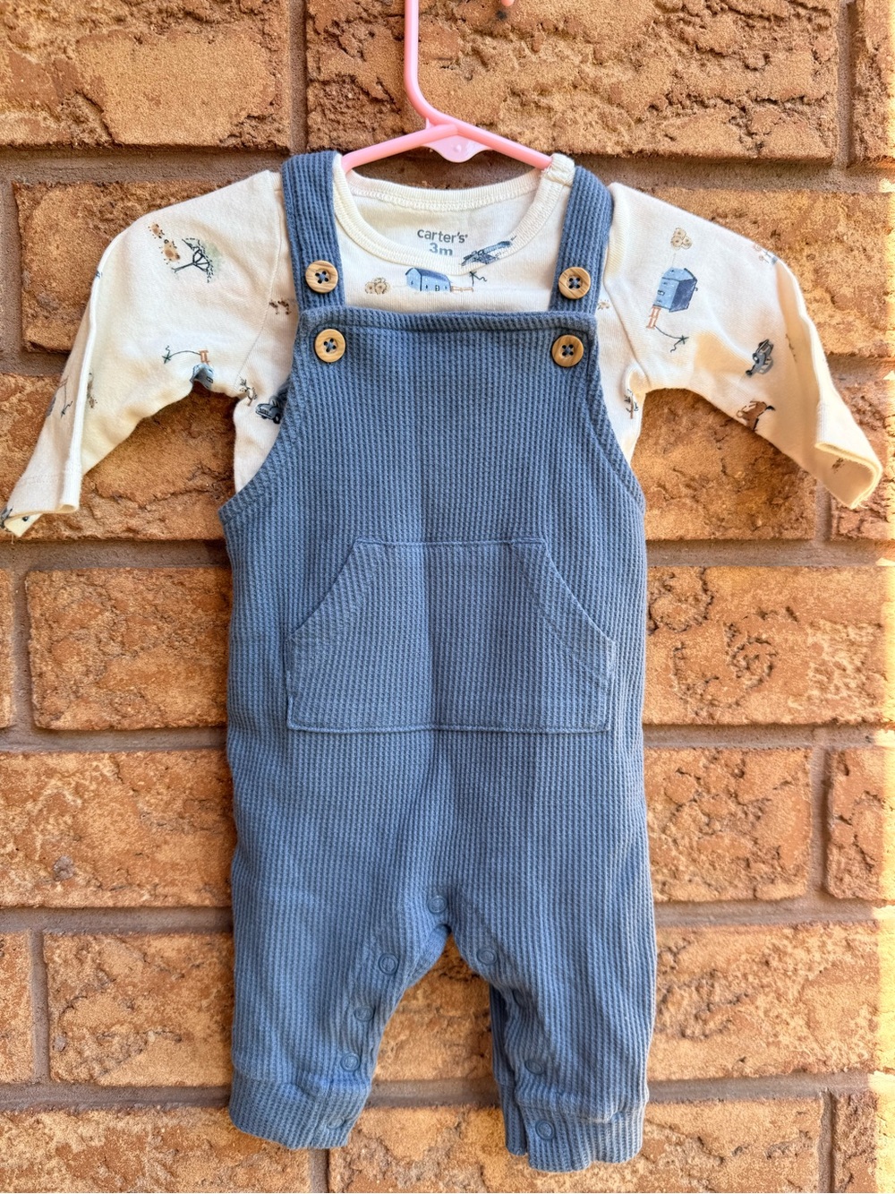 4/$25 • Carters 2-Piece Long-Sleeve Tee & Thermal Coverall Set